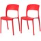 Fabulaxe Modern Plastic Outdoor Dining Chair with Open Curved Back, Red, PK 2 QI004227.RD.2 - alternate 1